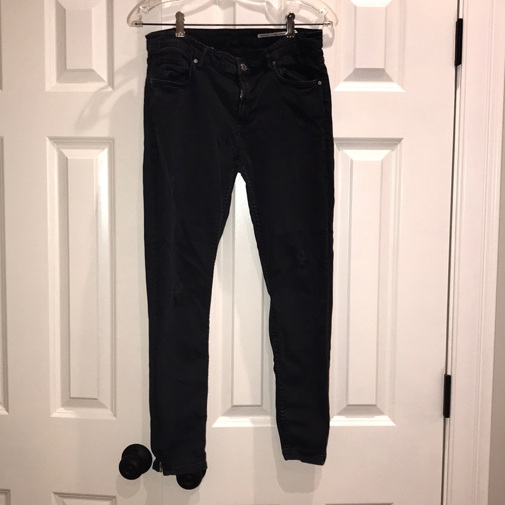 Denim black washed distressed